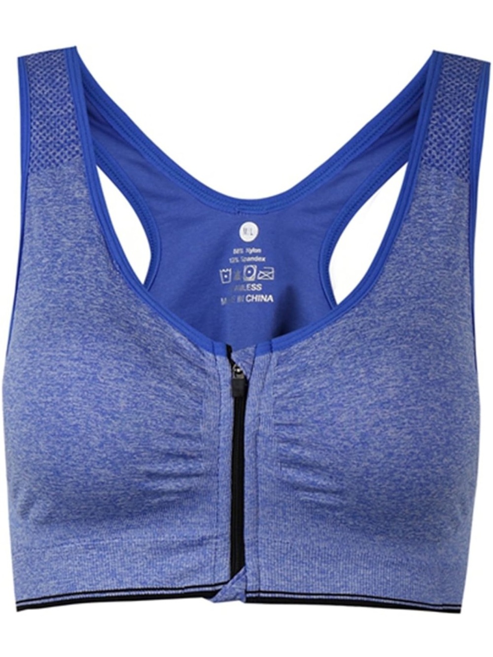 Ohlyah Women's Zipper Front Closure Sports Bra Racerback Size Small